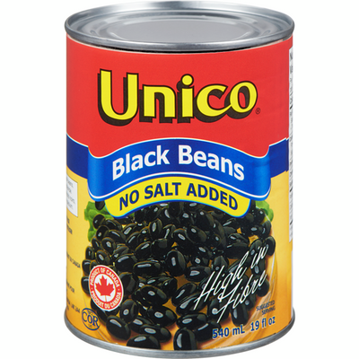 Unico Black Beans No Salt 540ml - Case of 12