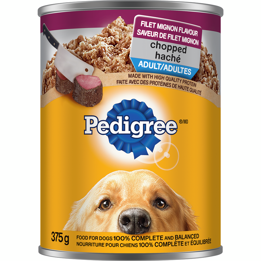 Pedigree Chopped Filet Mignon Dog Food 375g - Case of 12