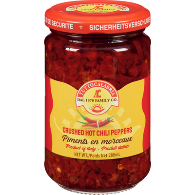 Tutto Calabria Crushed Hot Chili Peppers 280ml - Case of 12