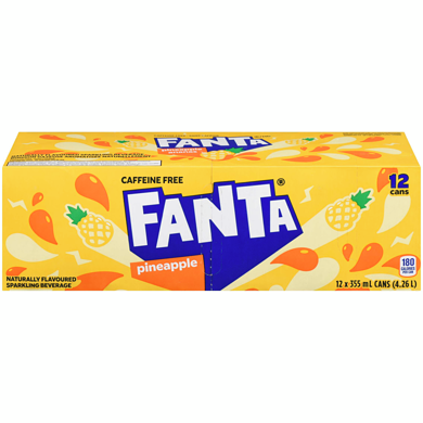Fanta Pineapple 355ml - Case of 12 - Canadian