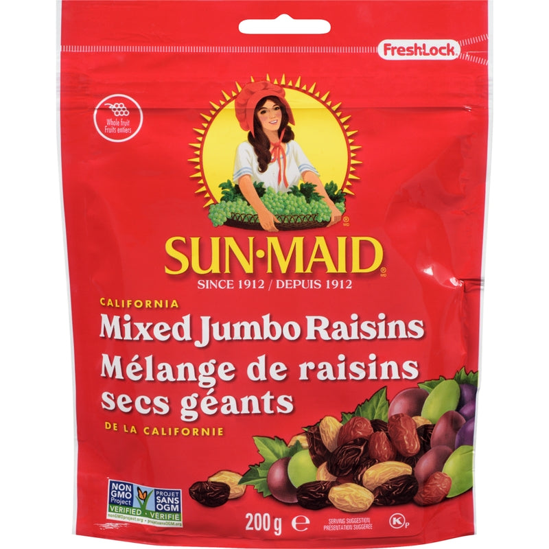 Sunmaid Mixed Jumbo Raisins 200g - Case of 8