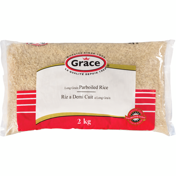 Grace Long Grain Parboiled Rice 2kg - Case of 6
