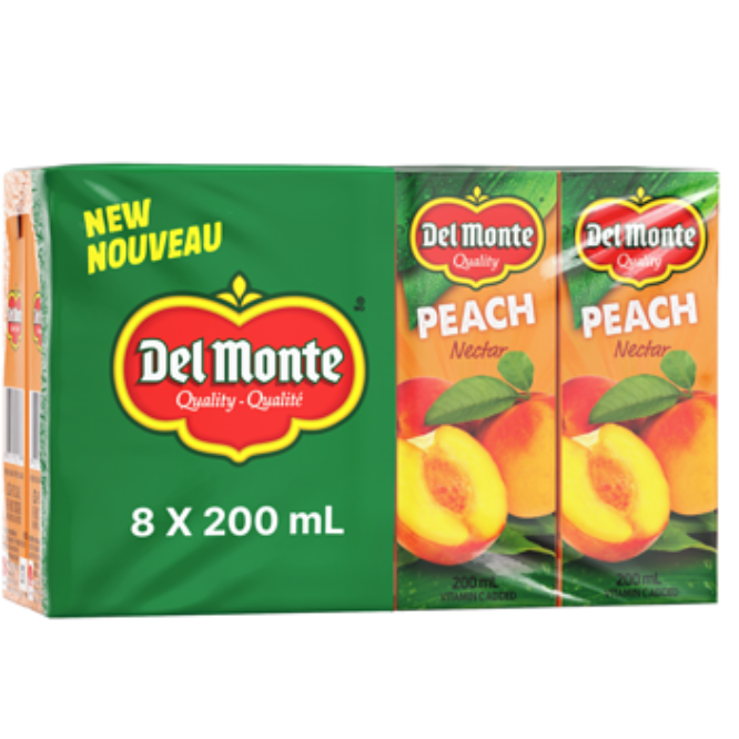 Del Monte Peach Nectar 200ml - 8 Pack