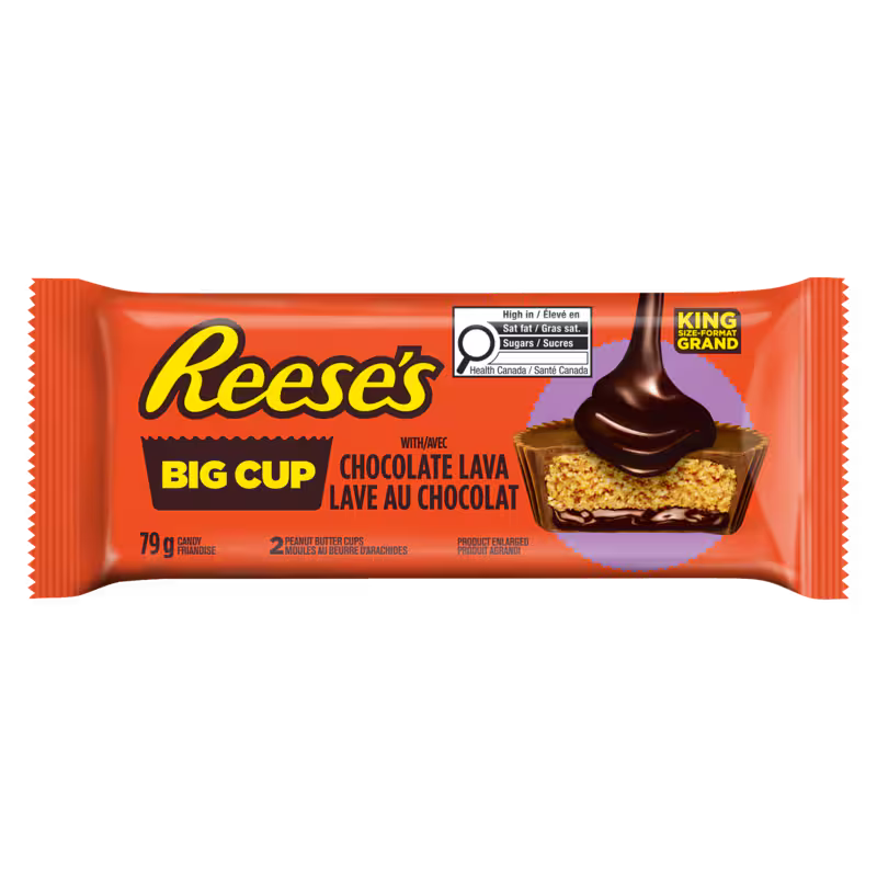 Reese's Chocolate Lava Big Cup King Size 79g - 16ct (Canada)