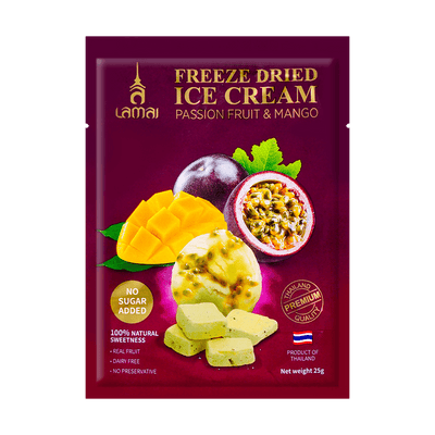 Lamai Freeze Dried Ice Cream Passion Fruit & Mango 25g - Case of 12