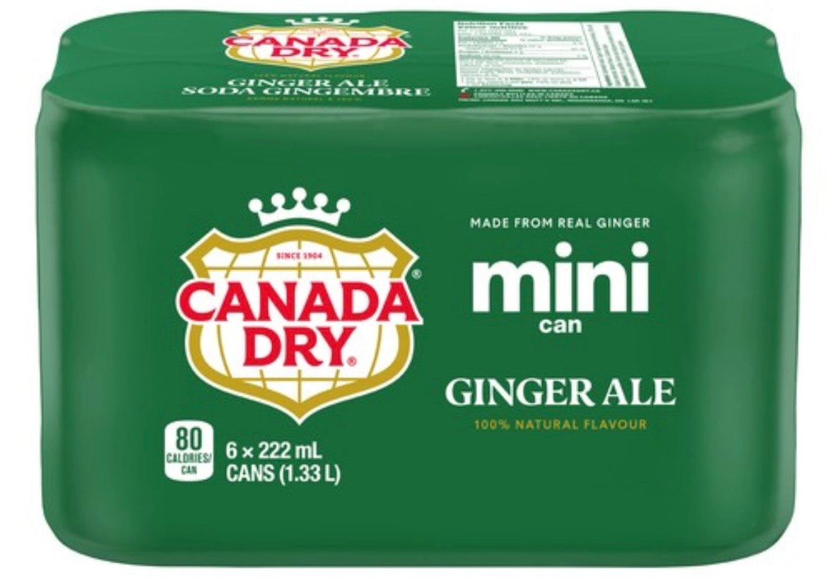 Canada Dry Ginger Ale Mini 222ml - Case of 6
