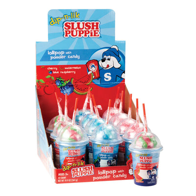 Slush Puppie Dip-N-Lik Lollipop with Candy Cup 47g - 12ct