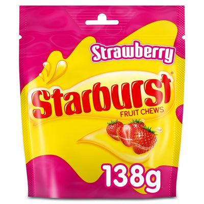 Starburst Strawberry Fruit Chews Peg Bag 138g (Case of 12) - UK