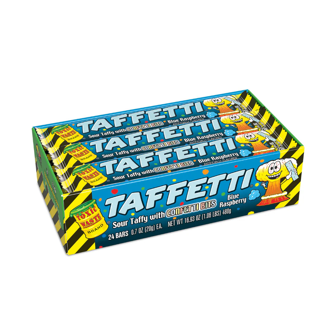 Toxic Waste Taffetti Sour Blue Raspberry .7oz - 24ct