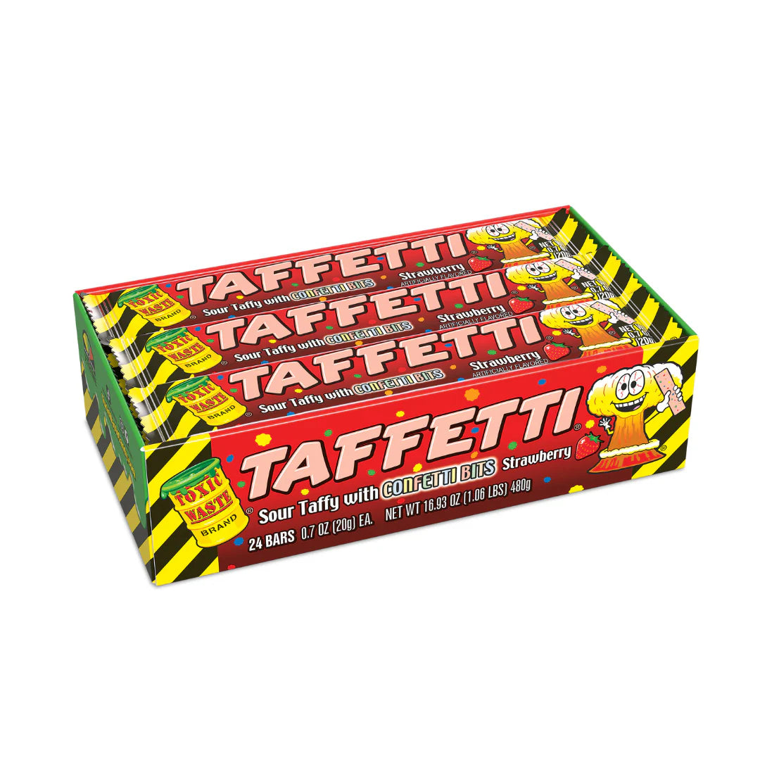 Toxic Waste Taffetti Sour Strawberry .7oz - 24ct