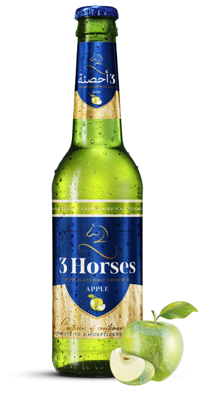 3 Horses Apple Malt Drink 330ml (Case of 6) - Holland