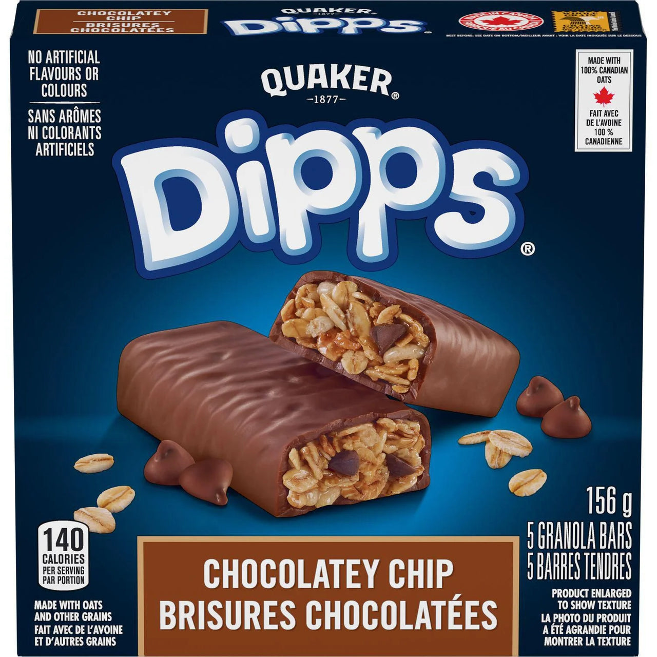 Quaker Dipps Chocolatey Chip 156g - Case of 12