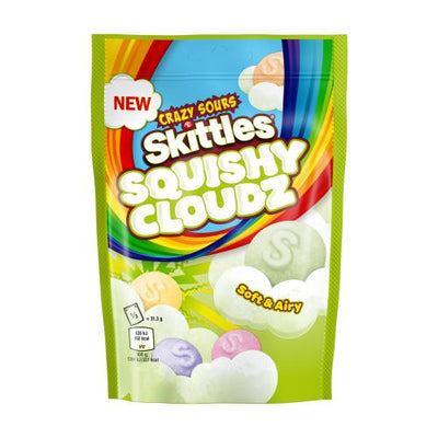 Skittles Squishy Cloudz Crazy Sours Pouch 94G - Case Of 18 - UK