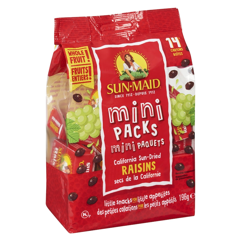 Sunmaid Mini Packs Raisins 14 x 14g - Case of 12