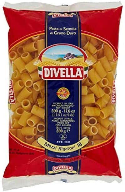 Divella Mezzi Rigatoni 500g - Case of 24 (Italy)
