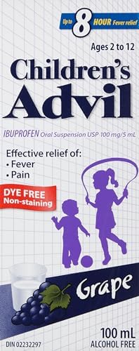 Advil Children's Dye Free Grape 8hr Fever Relief 100ml - 6ct