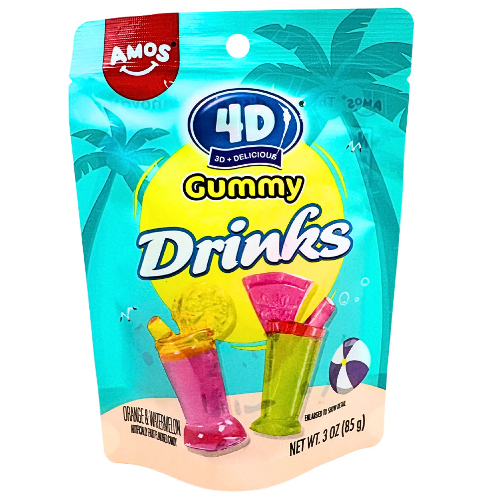 Amos 4D Gummy Drinks 3oz (85g) - Case of 12