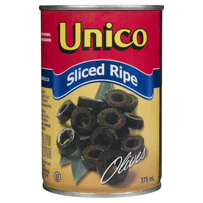 Unico Sliced Black Olives 375ml - Case of 24