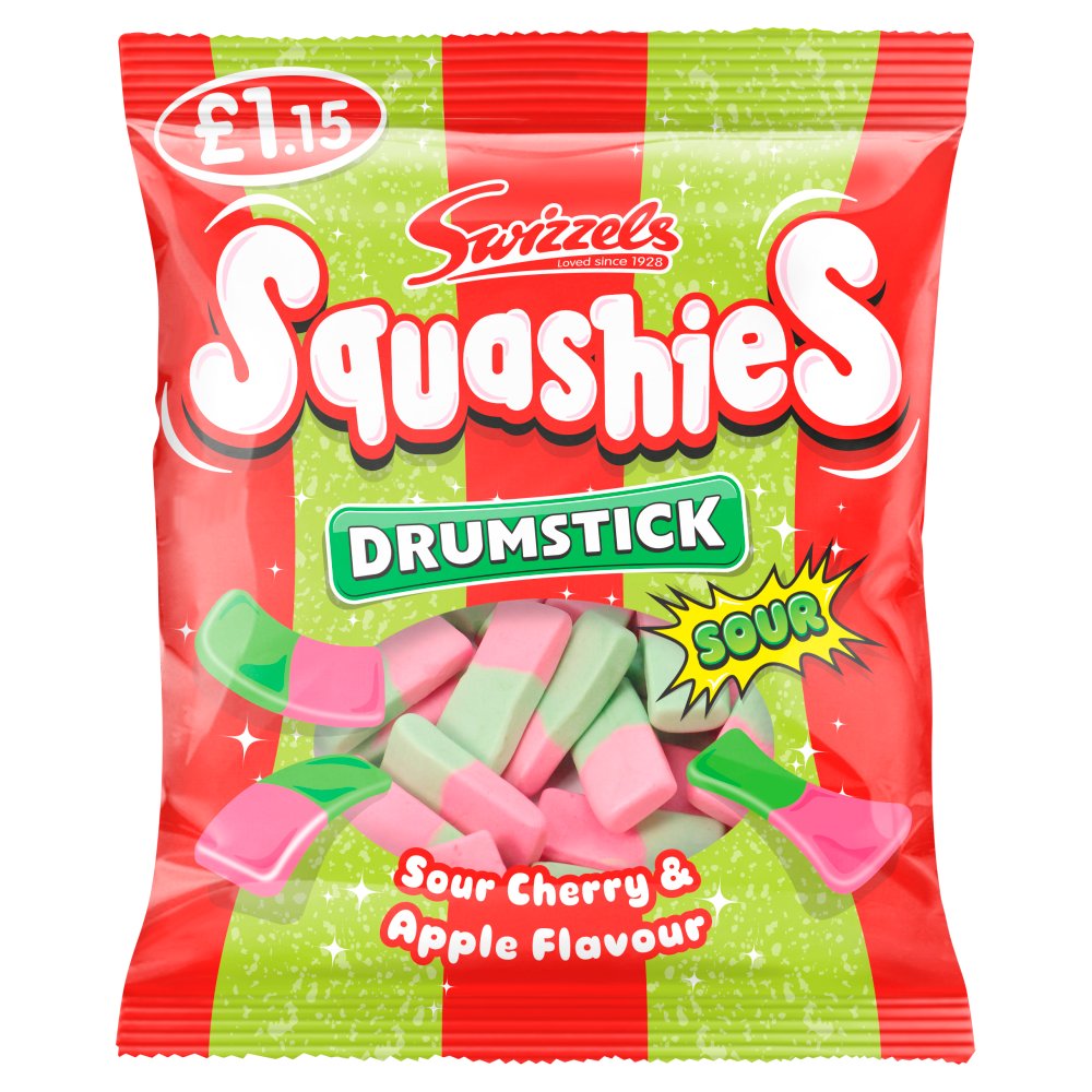 Swizzels Squashies Drumstick Sour Cherry & Apple 120g - Case of 12 (UK)
