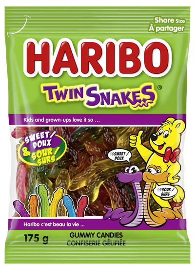 Haribo Twin Snakes (Case of 12) - Canada (Product of Germany)