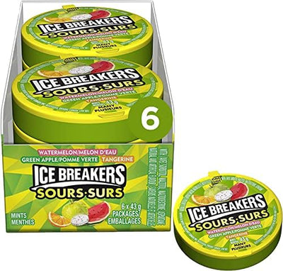 Ice Breakers Mints Sours Fruit Tins - Case of 6