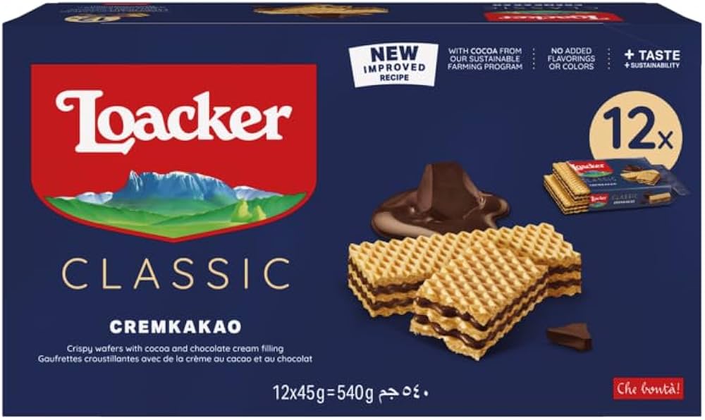 Loacker Classic Chocolate Wafers 45g - 12ct