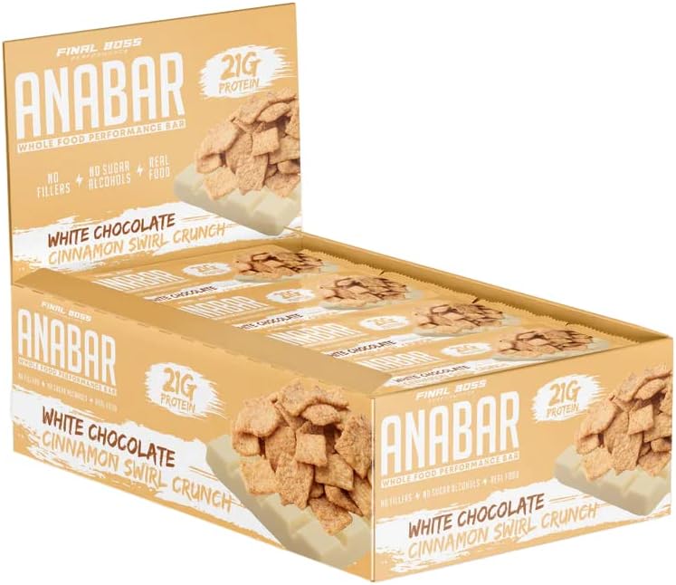 Anabar Protein Bar White Chocolate Cinnamon Swirl Crunch 65g - Box of 12