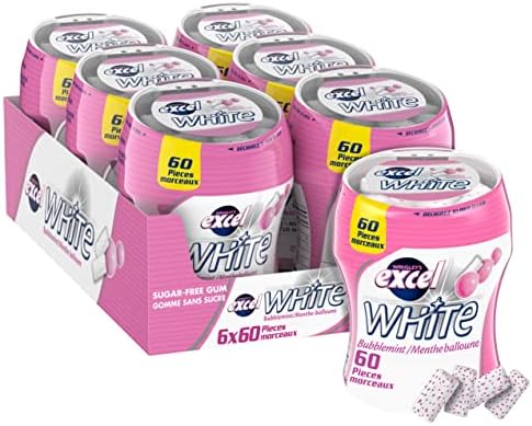 Excel White Bubblemint Tubs Gum - 6ct