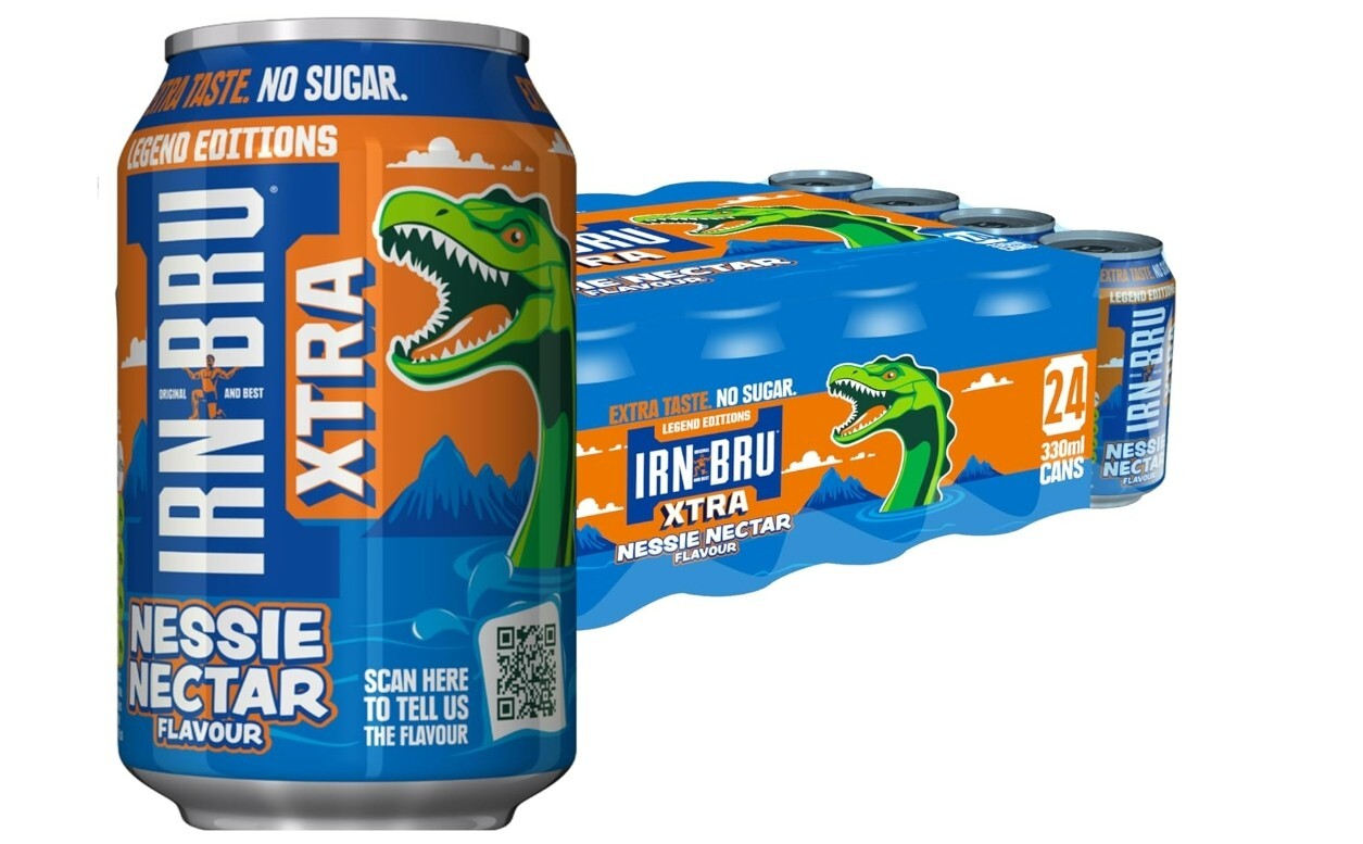 Barr IRN-BRU XTRA Nessie Nectar 330ml - Case of 24 (UK)