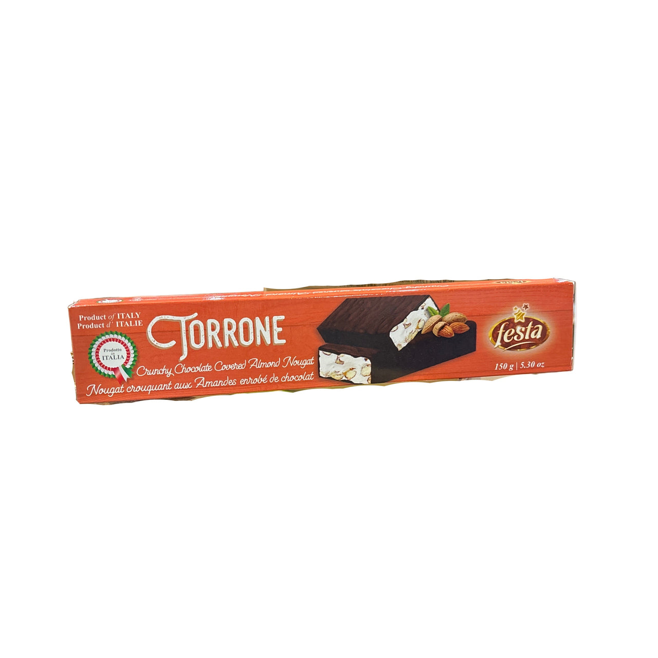 Torrone Crunchy Chocolate Almond Nougat 150g - Case of 12