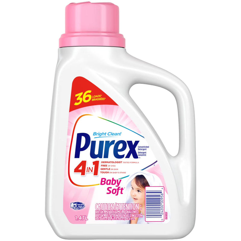 Purex Liquid Laundry Detergent Baby Soft 1.47L - Case of 6