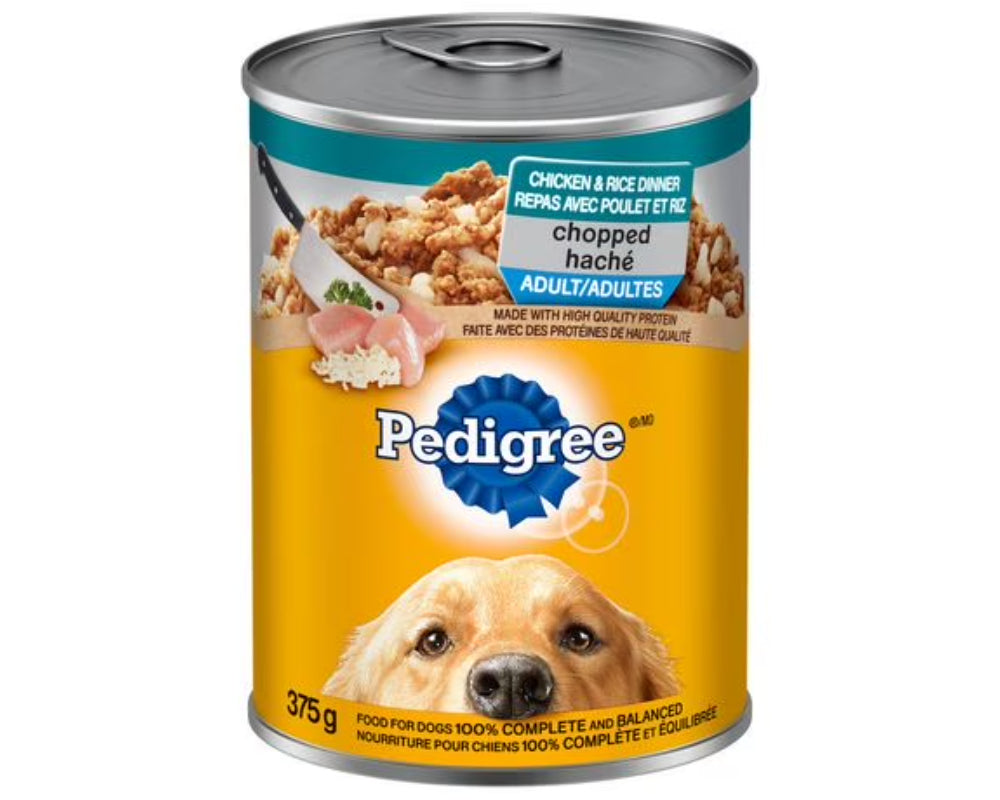 Pedigree Chopped Chicken & Rice Dinner Dog Food 375g - Case of 12