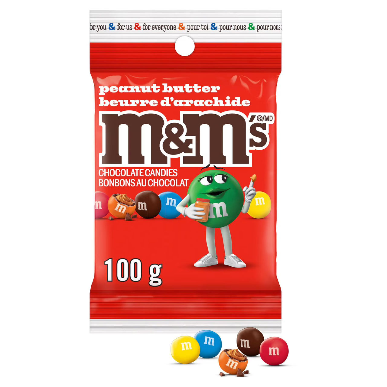 M&M's Peanut Butter Peg Bag 100g - Case of 24