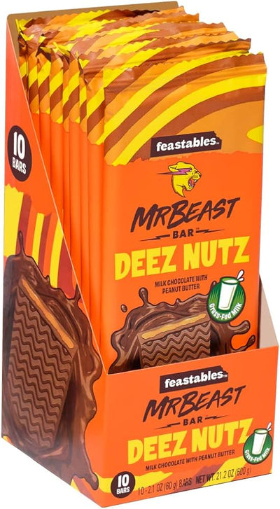 Mr. Beast Feastables Deez Nutz Bar 60g - Box of 10