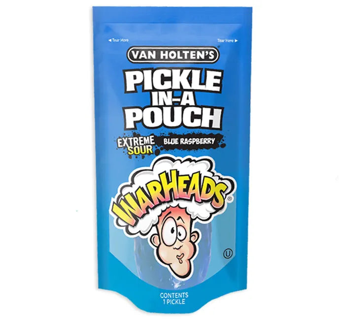 Van Holten Warheads Sour Blue Raspberry Pickle - Case of 12
