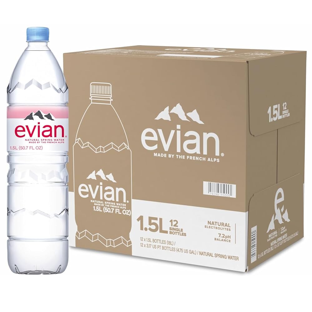 Evian Natural Spring Water 1.5L - Case of 12