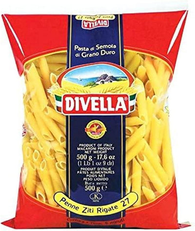 Divella Pasta Penne Ziti Rigati 500g - Case of 24 (Italy)