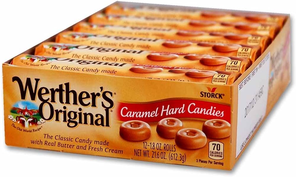 Werther's Original Caramel Hard Candies Rolls 50g - 12ct