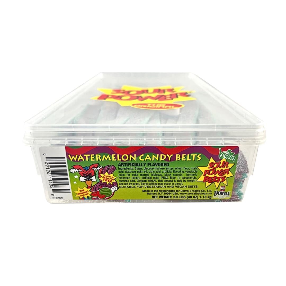 Sour Power Watermelon Candy Belts 1.13kg