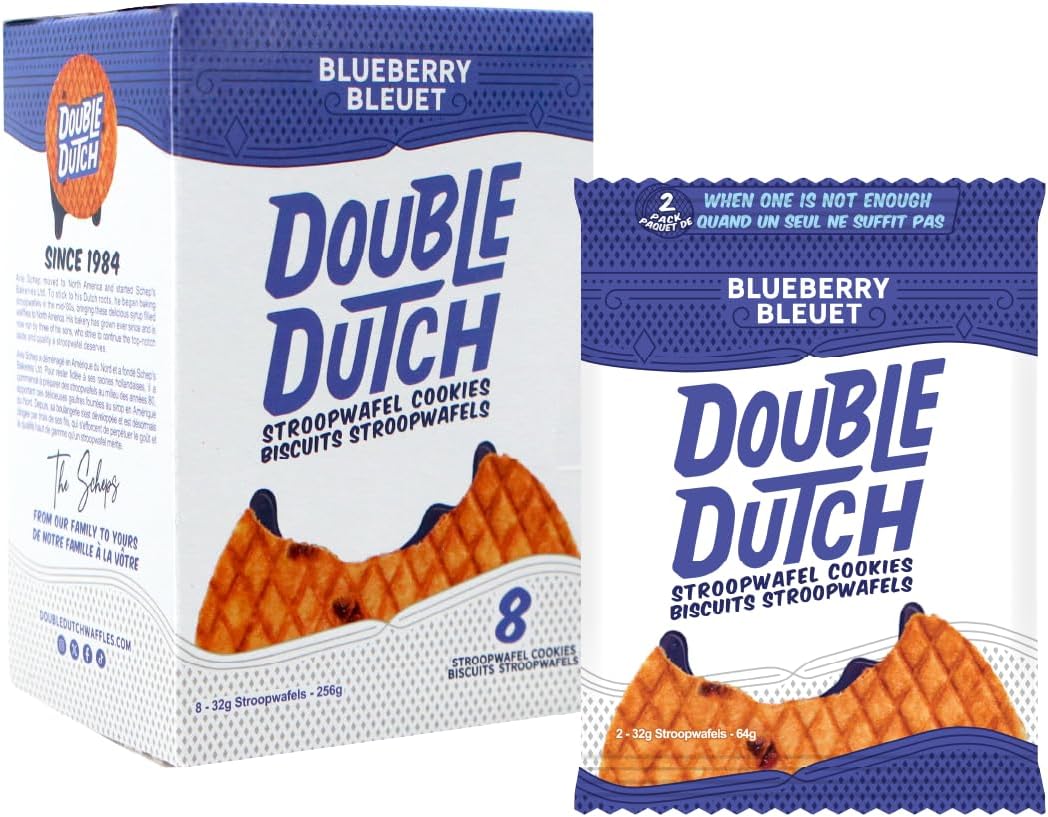 Double Dutch Blueberry Stroopwafel Cookies 2pk 64g - 8ct