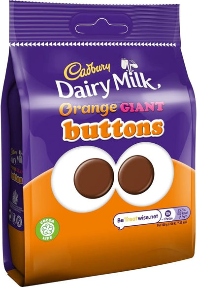 Cadbury Dairy Milk Orange Giant Buttons Pouch 95G - Case Of 10 (UK Imported)
