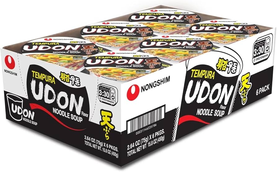 Nongshim Tempura Udon Noodle Soup Flavour 75g - 6 Pack