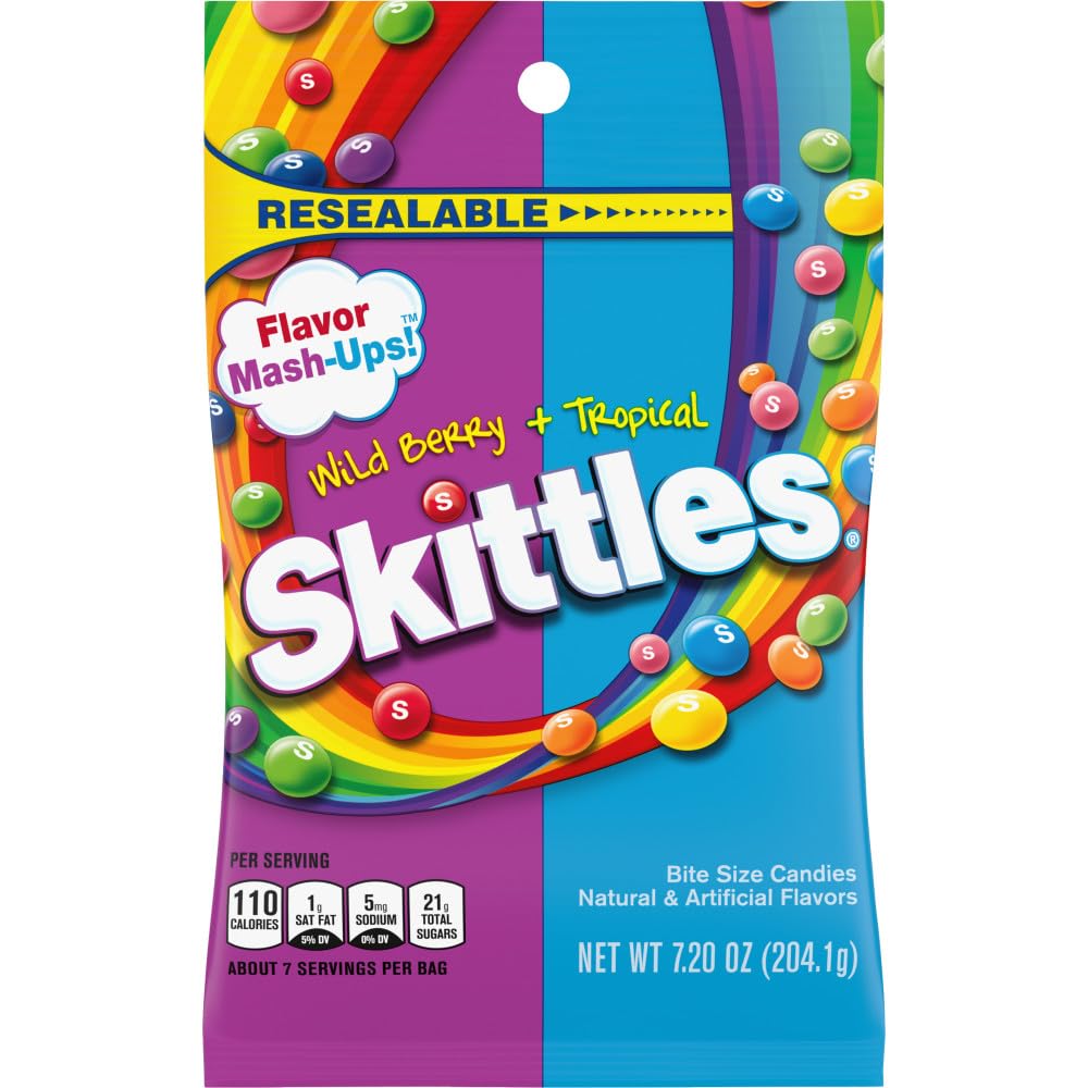 Skittles Wild Berry + Tropical Peg Bag 204.1g (Case of 12)