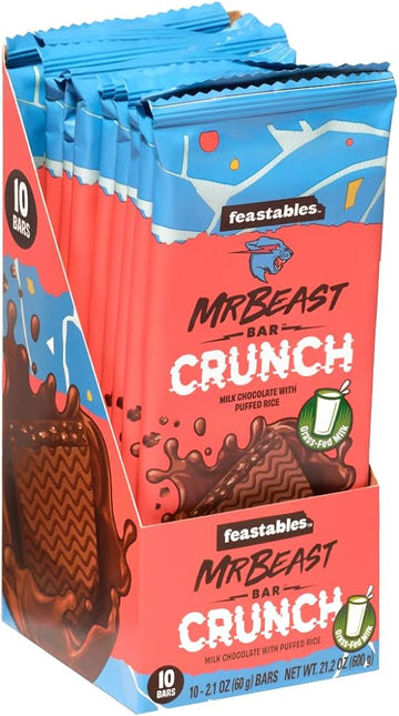 Mr. Beast Feastables Crunch Bar 60g - Box of 10