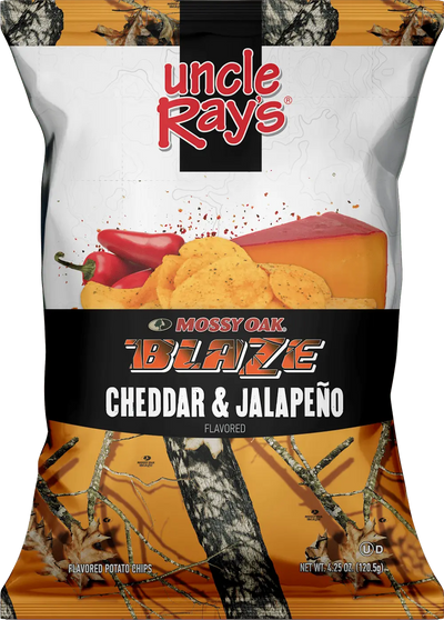 Uncle Ray's Mossy Oak Blaze Cheddar & Jalapeño Chips (Case of 12)