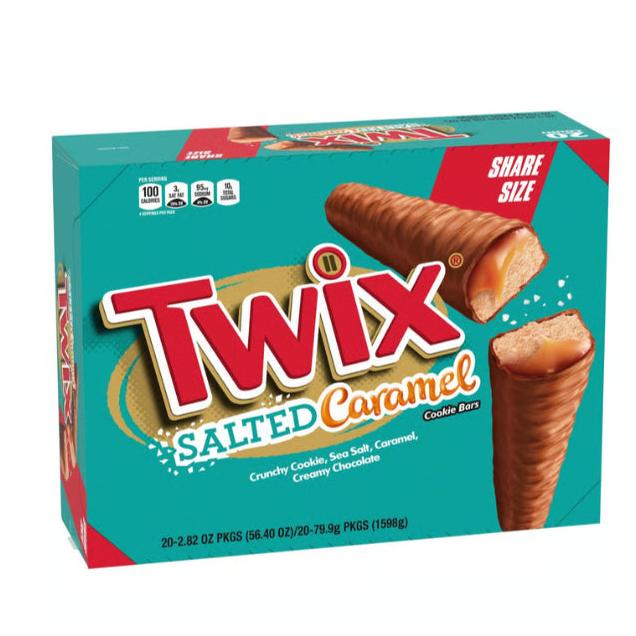 Twix Salted Caramel Share Size Bars 80g - Case of 20