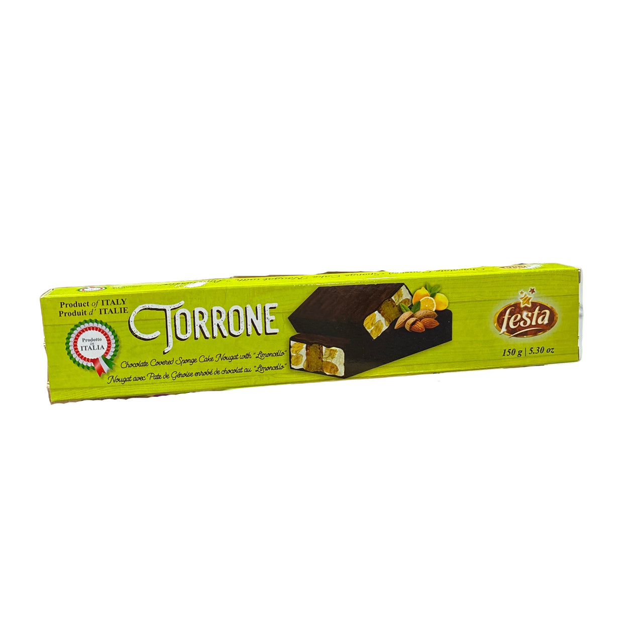 Torrone Chocolate Sponge Cake Nougat with Limoncello 150g - Case of 12