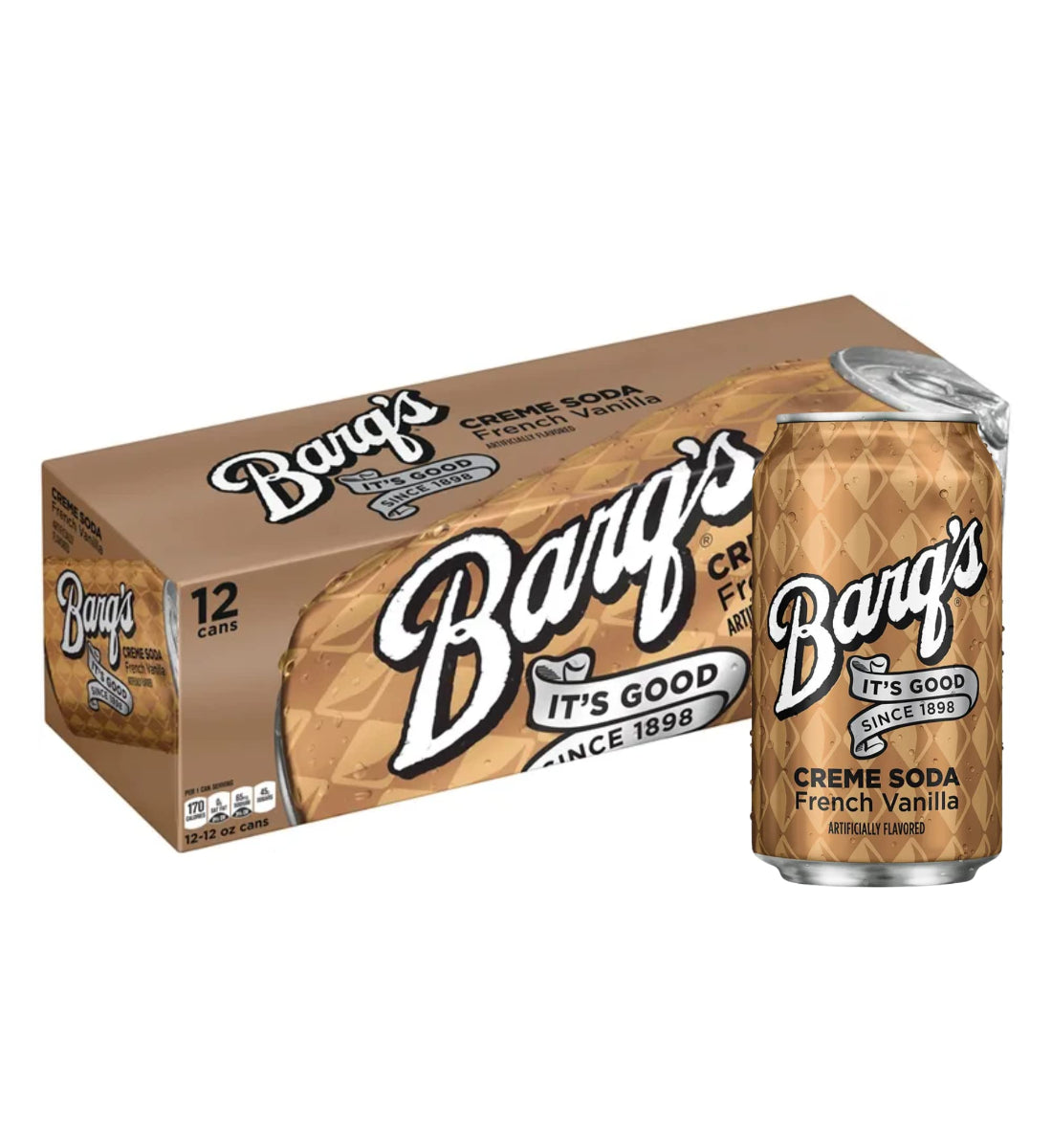 Barq's Creme Soda French Vanilla 355ml - Case of 12