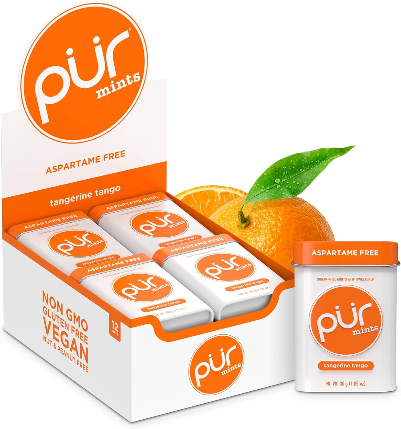 Pur Mints Tangerine Tango Gum - 12ct