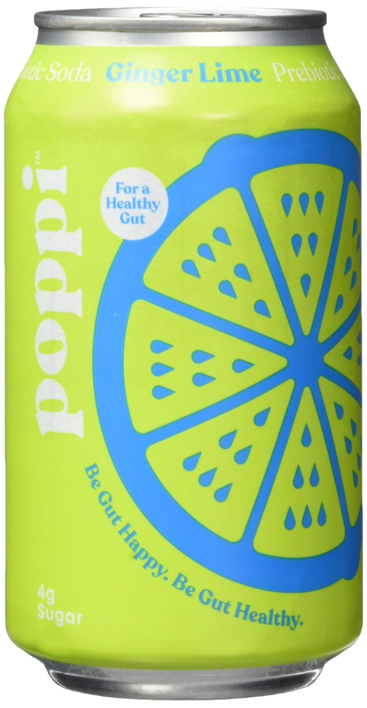 Poppi Prebiotic Soda Ginger Lime 355ml - Case of 12